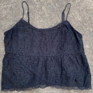 Hollister Large Lace Overlay Flounce Cami Top